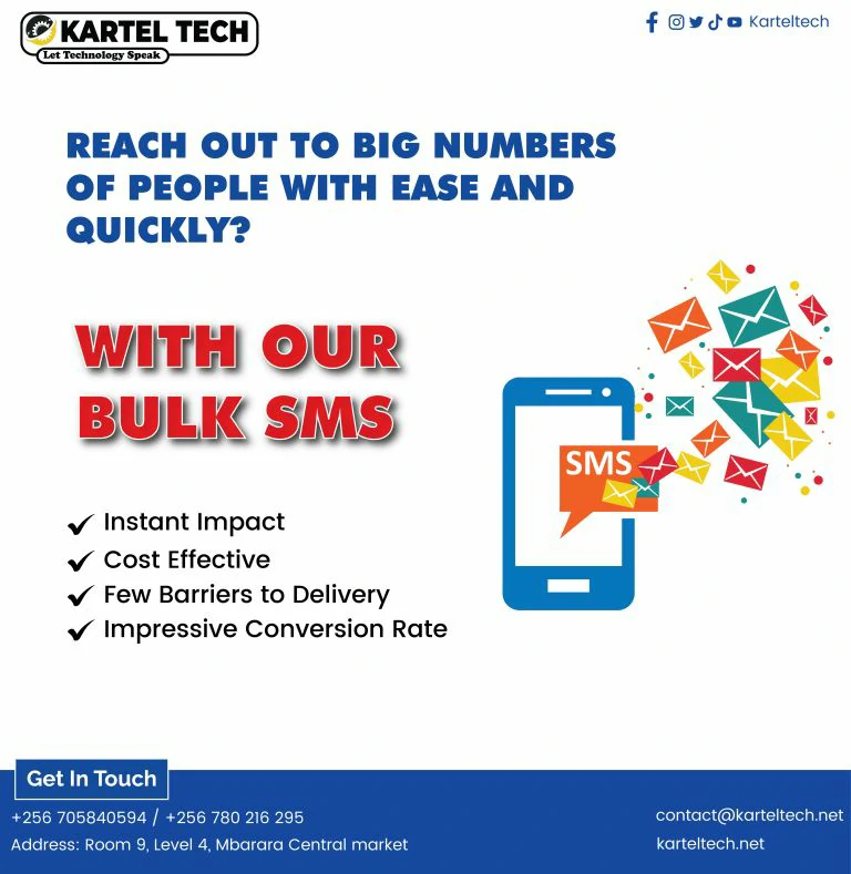 Bulk SMS promotional poster design by Kartel Tech