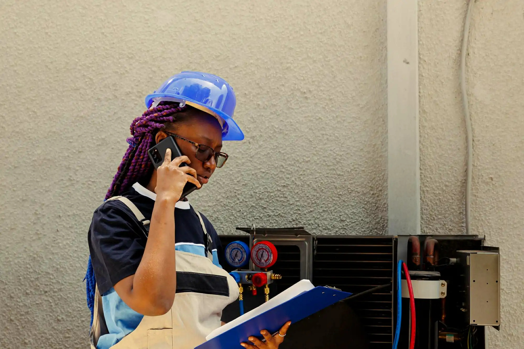 Networking Services in Uganda — Kartel Tech engineer installing fibre and testing Wi-Fi coverage