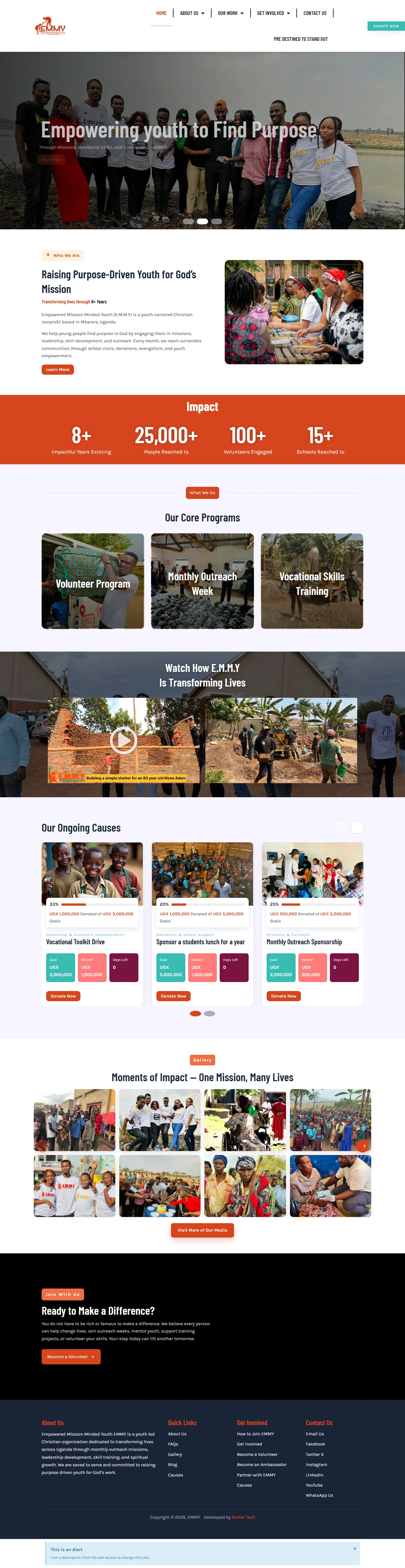 EMMY OUTREACHES website full-page screenshot