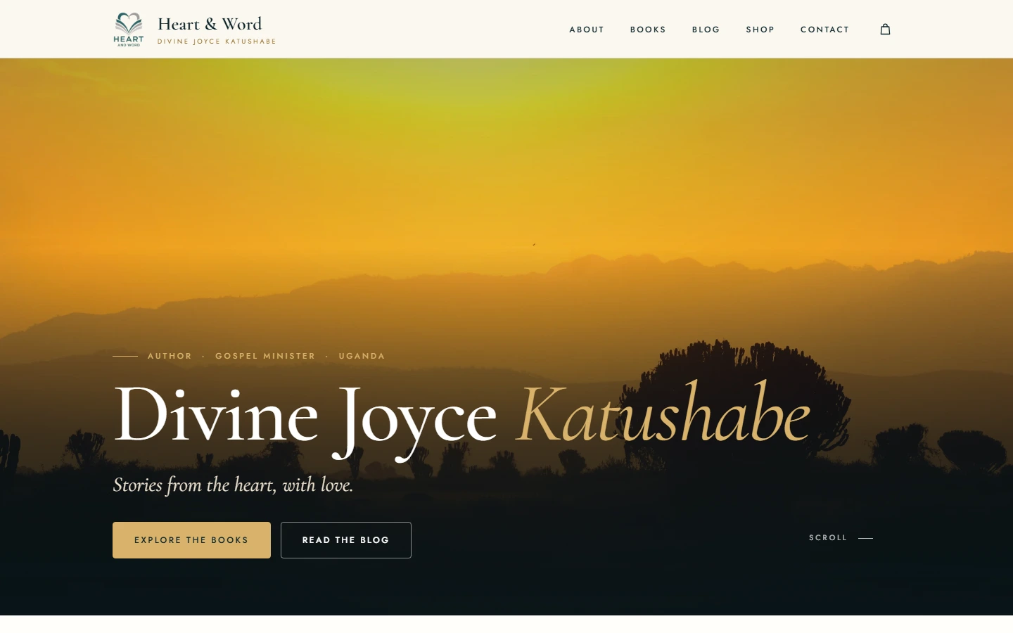 Heart and Word website desktop preview
