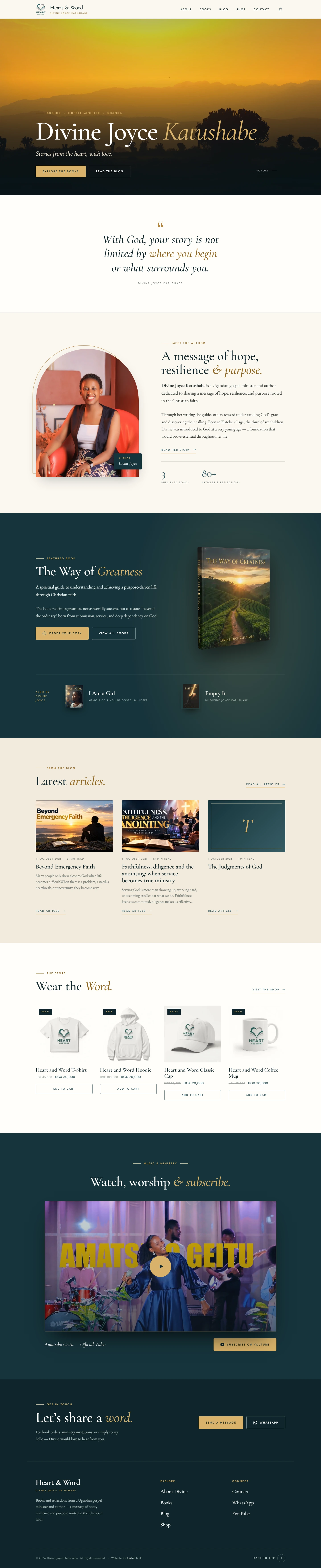 Heart and Word website full-page screenshot