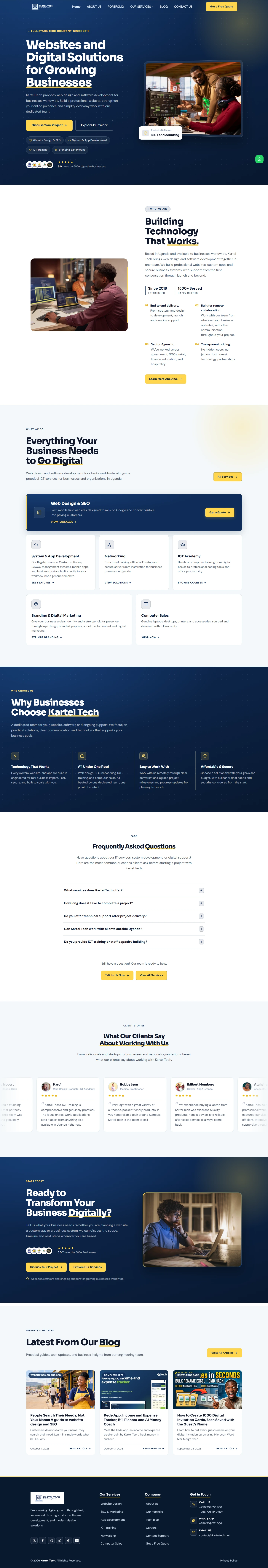 Kartel Tech website full-page screenshot